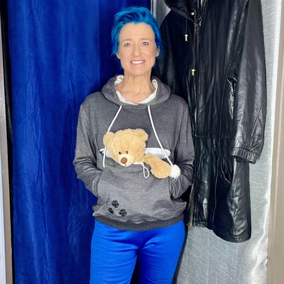 •🐶🐱🐰NWOT |•Adorable Small Pet Pocket Ears Paws Hoodie/Sweatshirt Large🐶🐱🐰 - Picture 2 of 13